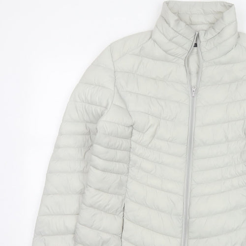 George Women’s Cream UK 16 Quilted Puffer Jacket Full Zip
