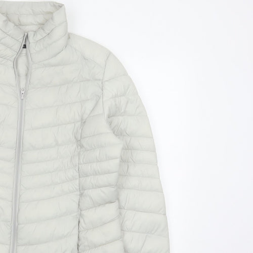 George Women’s Cream UK 16 Quilted Puffer Jacket Full Zip