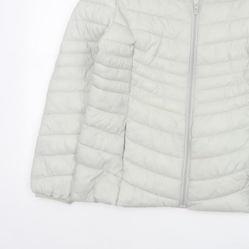 George Women’s Cream UK 16 Quilted Puffer Jacket Full Zip