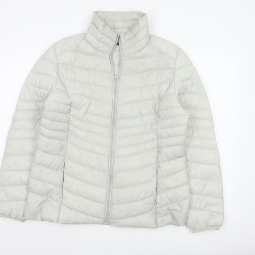 George Women’s Cream UK 16 Quilted Puffer Jacket Full Zip
