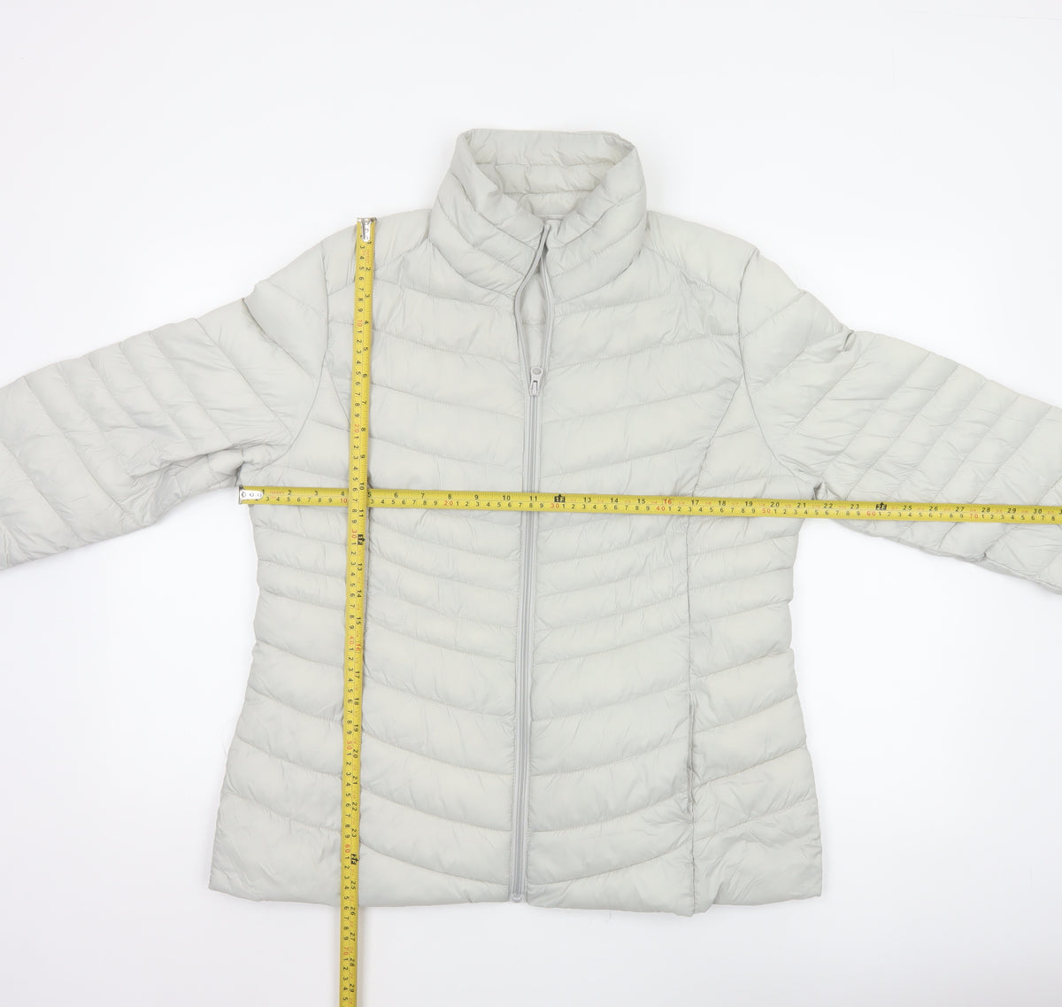 George Women’s Cream UK 16 Quilted Puffer Jacket Full Zip