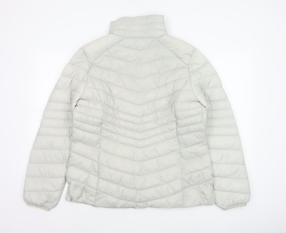 George Women’s Cream UK 16 Quilted Puffer Jacket Full Zip