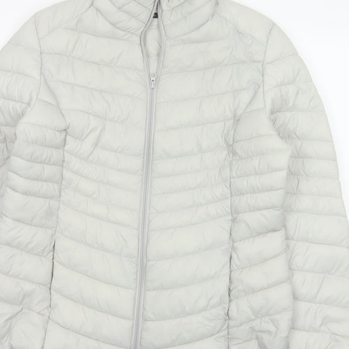 George Women’s Cream UK 16 Quilted Puffer Jacket Full Zip