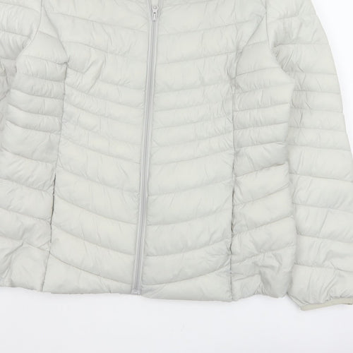 George Women’s Cream UK 16 Quilted Puffer Jacket Full Zip