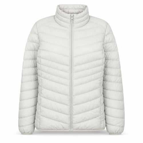 George Women’s Cream UK 16 Quilted Puffer Jacket Full Zip
