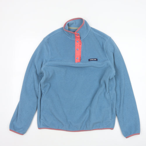 Lands' End Women Blue Pink Fleece Pullover Sweatshirt UK M