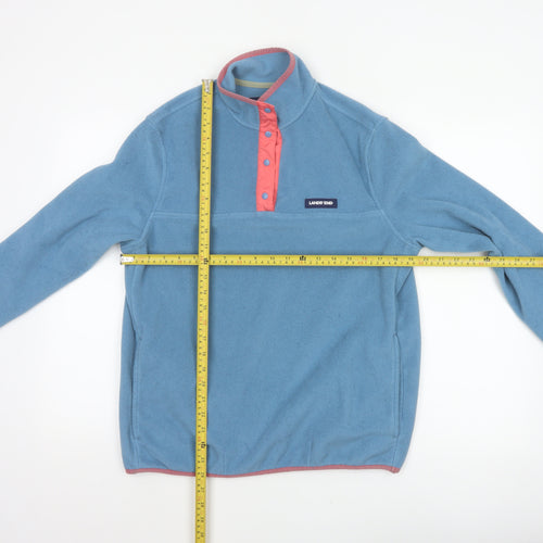 Lands' End Women Blue Pink Fleece Pullover Sweatshirt UK M