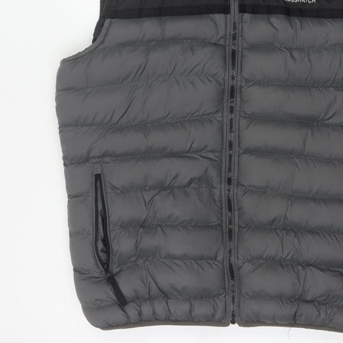 Crosshatch Men’s Grey XL Hooded Puffer Bodywarmer Quilted Gilet