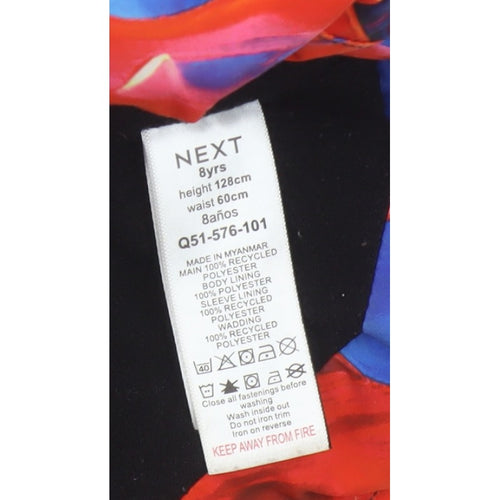Next Boys Multicoloured 8 Years Ski Jacket Hooded Padded Full Zip