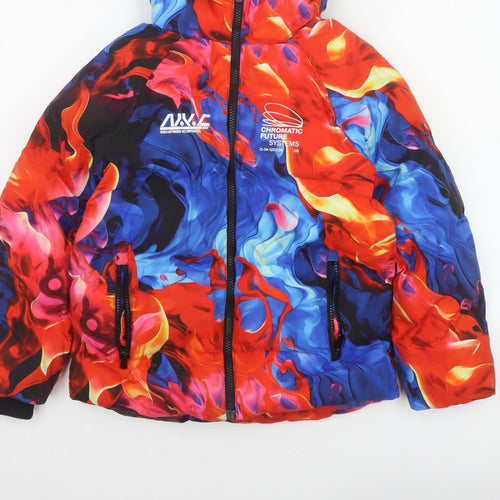Next Boys Multicoloured 8 Years Ski Jacket Hooded Padded Full Zip