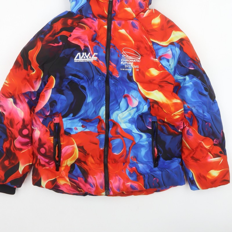 Next Boys Multicoloured 8 Years Ski Jacket Hooded Padded Full Zip