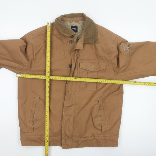 Gap Men’s Brown Size S Cotton Canvas Fleece-Lined Military Jacket
