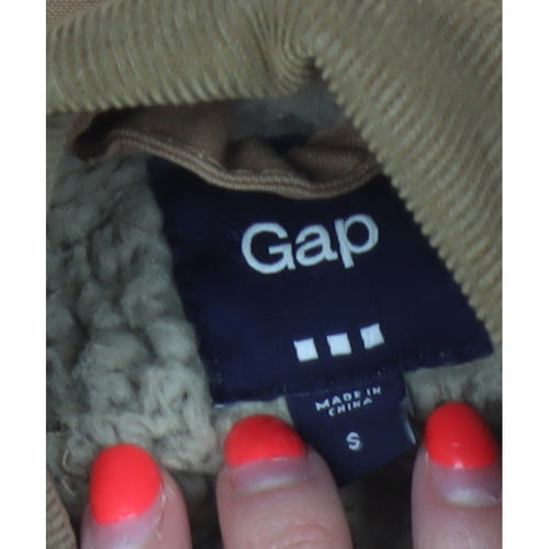 Gap Men’s Brown Size S Cotton Canvas Fleece-Lined Military Jacket