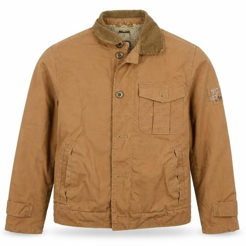 Gap Men’s Brown Size S Cotton Canvas Fleece-Lined Military Jacket