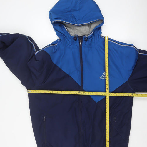 Le Coq Sportif Men’s Blue XL Hooded Padded Bomber Jacket
