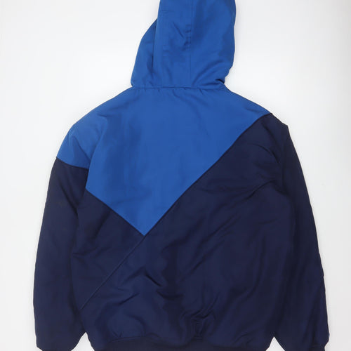 Le Coq Sportif Men’s Blue XL Hooded Padded Bomber Jacket