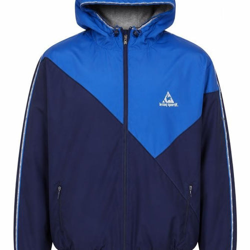 Le Coq Sportif Men’s Blue XL Hooded Padded Bomber Jacket