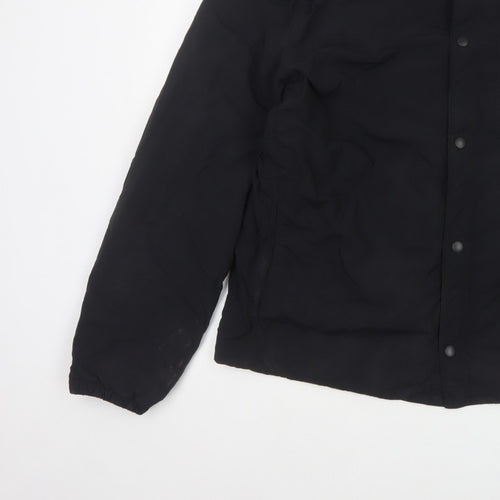 H&M Men's Black L Padded Snap Front Polyamide Jacket