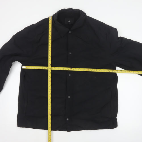 H&M Men's Black L Padded Snap Front Polyamide Jacket