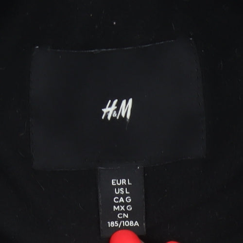 H&M Men's Black L Padded Snap Front Polyamide Jacket
