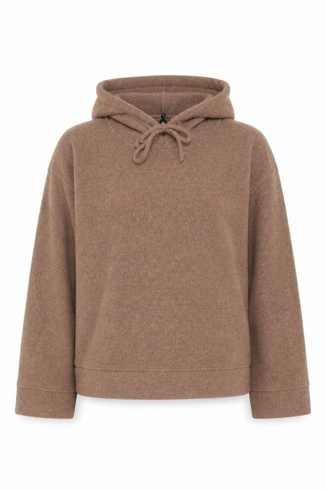 Pieces Women’s Beige M Wide Sleeve Hooded Pullover Lounge Hoodie