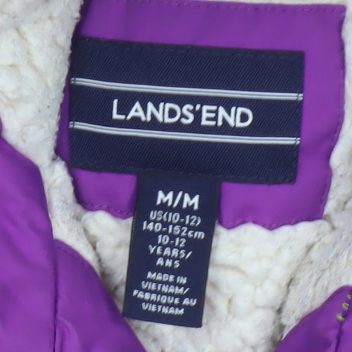 Lands' End Girls Purple 14-15 Years Hooded Down Insulated Parka Coat