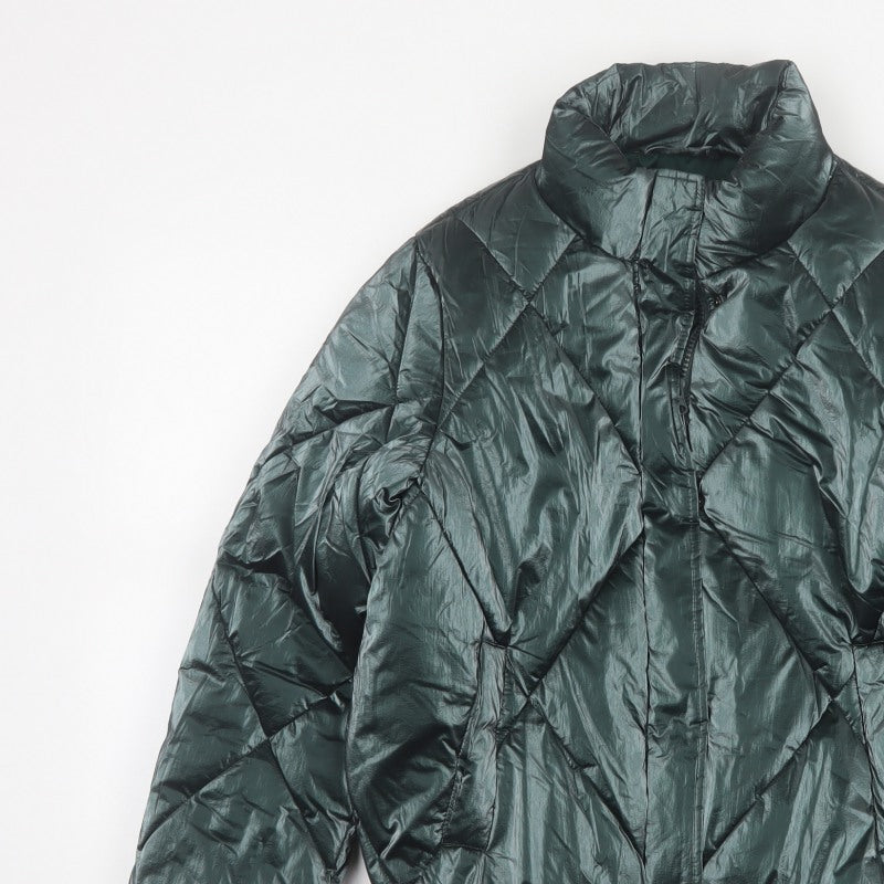 Primark Girls Green 11-12 Years Quilted Puffer Jacket Zip Winter