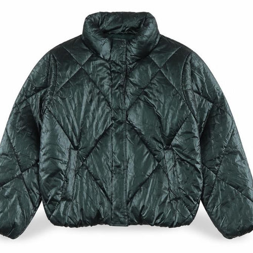 Primark Girls Green 11-12 Years Quilted Puffer Jacket Zip Winter