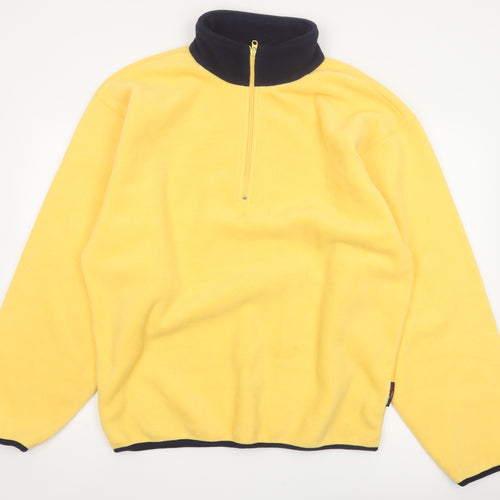 Nautica Men’s Yellow XL 1/2 Zip Fleece Pullover Sweatshirt Logo