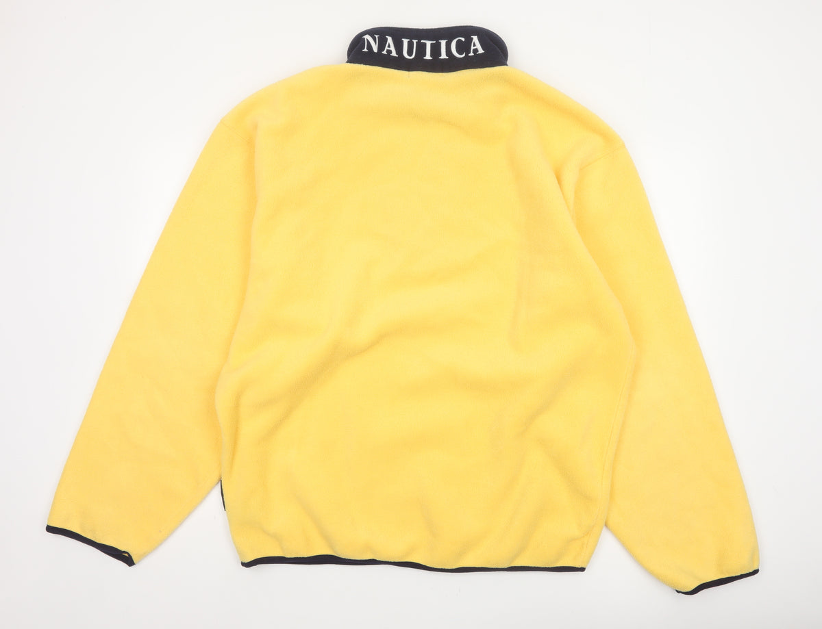 Nautica Men’s Yellow XL 1/2 Zip Fleece Pullover Sweatshirt Logo