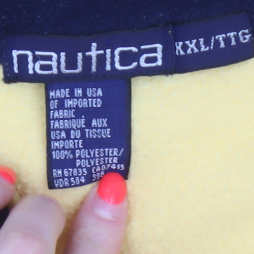 Nautica Men’s Yellow XL 1/2 Zip Fleece Pullover Sweatshirt Logo