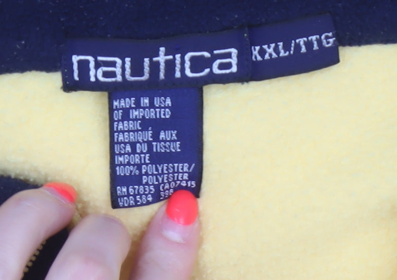 Nautica Men’s Yellow XL 1/2 Zip Fleece Pullover Sweatshirt Logo