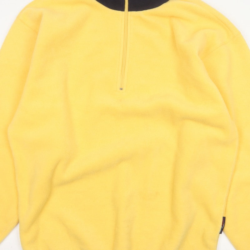 Nautica Men’s Yellow XL 1/2 Zip Fleece Pullover Sweatshirt Logo