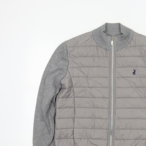 POLO Women’s Grey M Quilted Puffer Jacket Full Zip