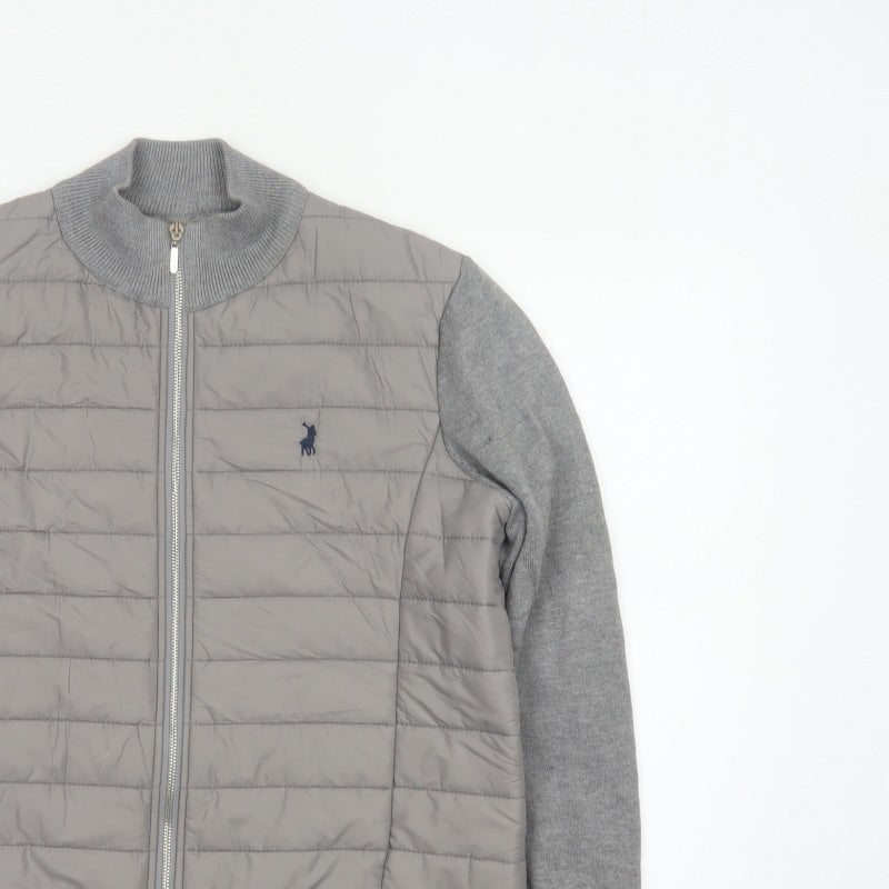 POLO Women’s Grey M Quilted Puffer Jacket Full Zip