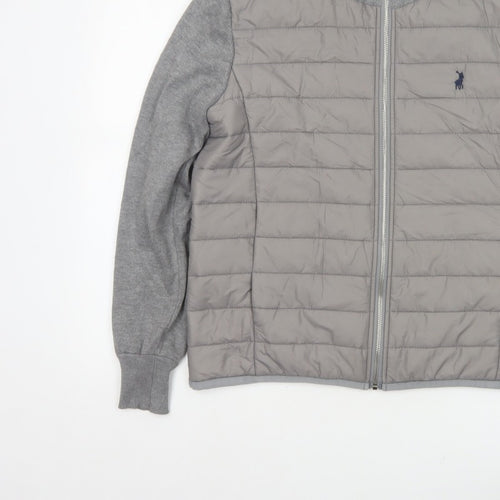 POLO Women’s Grey M Quilted Puffer Jacket Full Zip