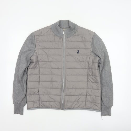 POLO Women’s Grey M Quilted Puffer Jacket Full Zip