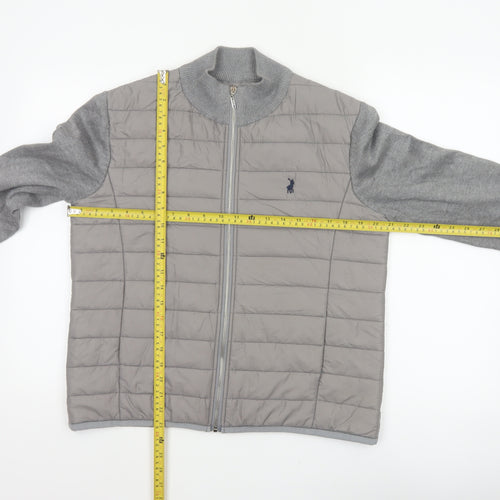 POLO Women’s Grey M Quilted Puffer Jacket Full Zip