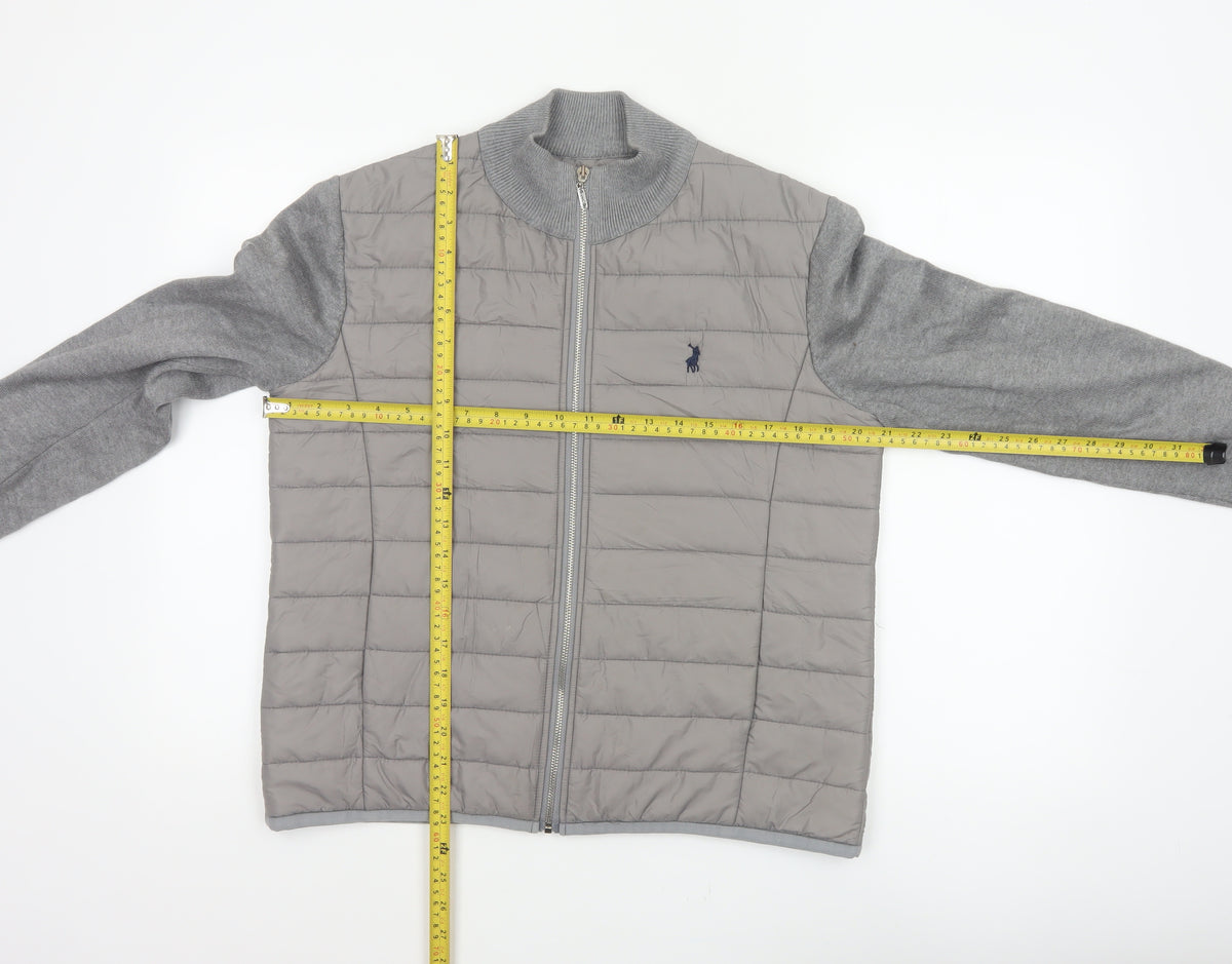POLO Women’s Grey M Quilted Puffer Jacket Full Zip