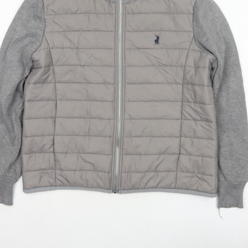 POLO Women’s Grey M Quilted Puffer Jacket Full Zip