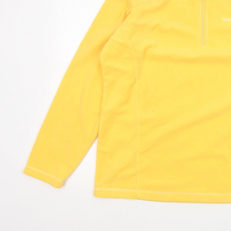 Craghoppers Women Yellow UK 16 Pullover Fleece 1/4 Zip Sweatshirt