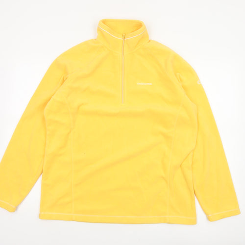 Craghoppers Women Yellow UK 16 Pullover Fleece 1/4 Zip Sweatshirt