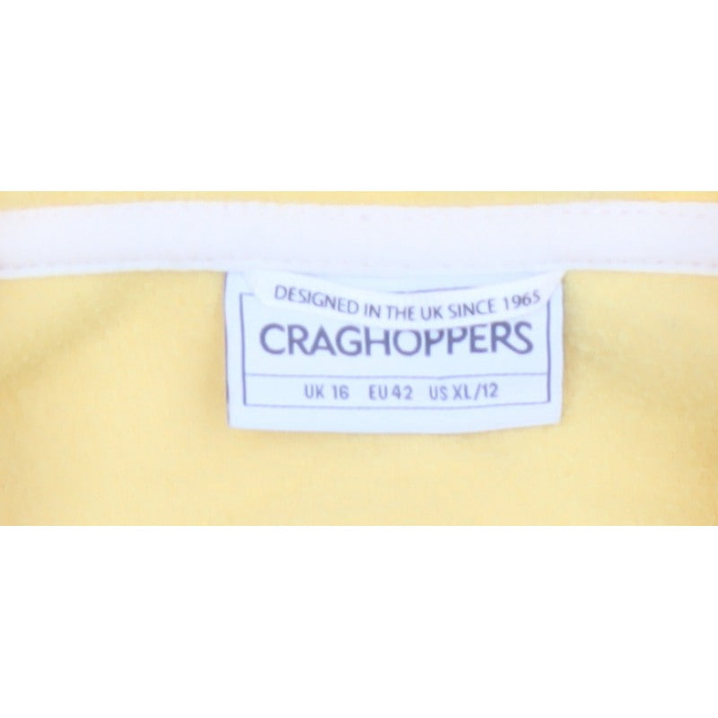 Craghoppers Women Yellow UK 16 Pullover Fleece 1/4 Zip Sweatshirt