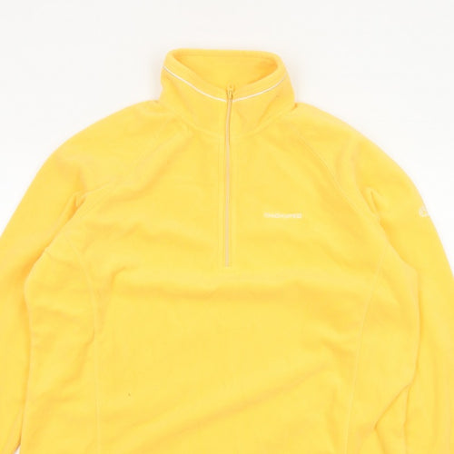 Craghoppers Women Yellow UK 16 Pullover Fleece 1/4 Zip Sweatshirt