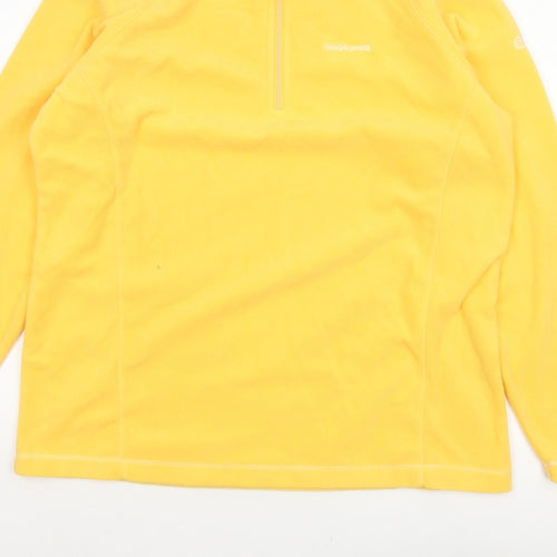 Craghoppers Women Yellow UK 16 Pullover Fleece 1/4 Zip Sweatshirt