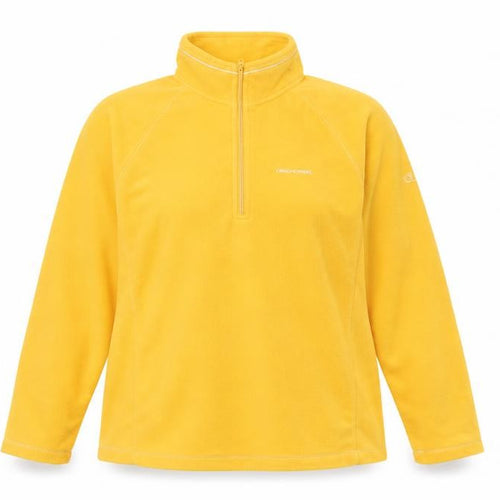 Craghoppers Women Yellow UK 16 Pullover Fleece 1/4 Zip Sweatshirt