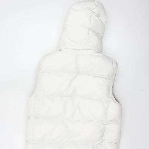 Quechua Girls White 12 Years Hooded Padded Puffer Gilet Waistcoat