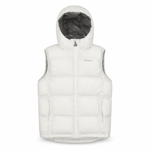 Quechua Girls White 12 Years Hooded Padded Puffer Gilet Waistcoat