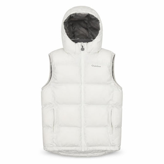 Quechua Girls White 12 Years Hooded Padded Puffer Gilet Waistcoat