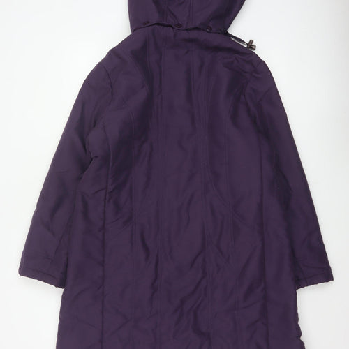 Finesse Women Purple Size 16 Long Hooded Padded Parka Coat